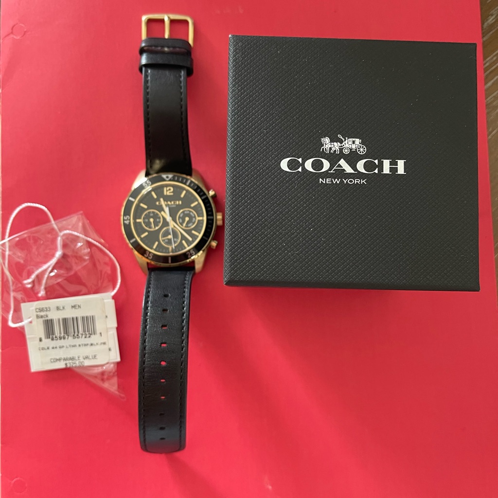 Coach Black And Gold Chronograph Watch